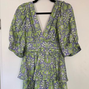 Cynthia Rowley silk ruffle mini dress